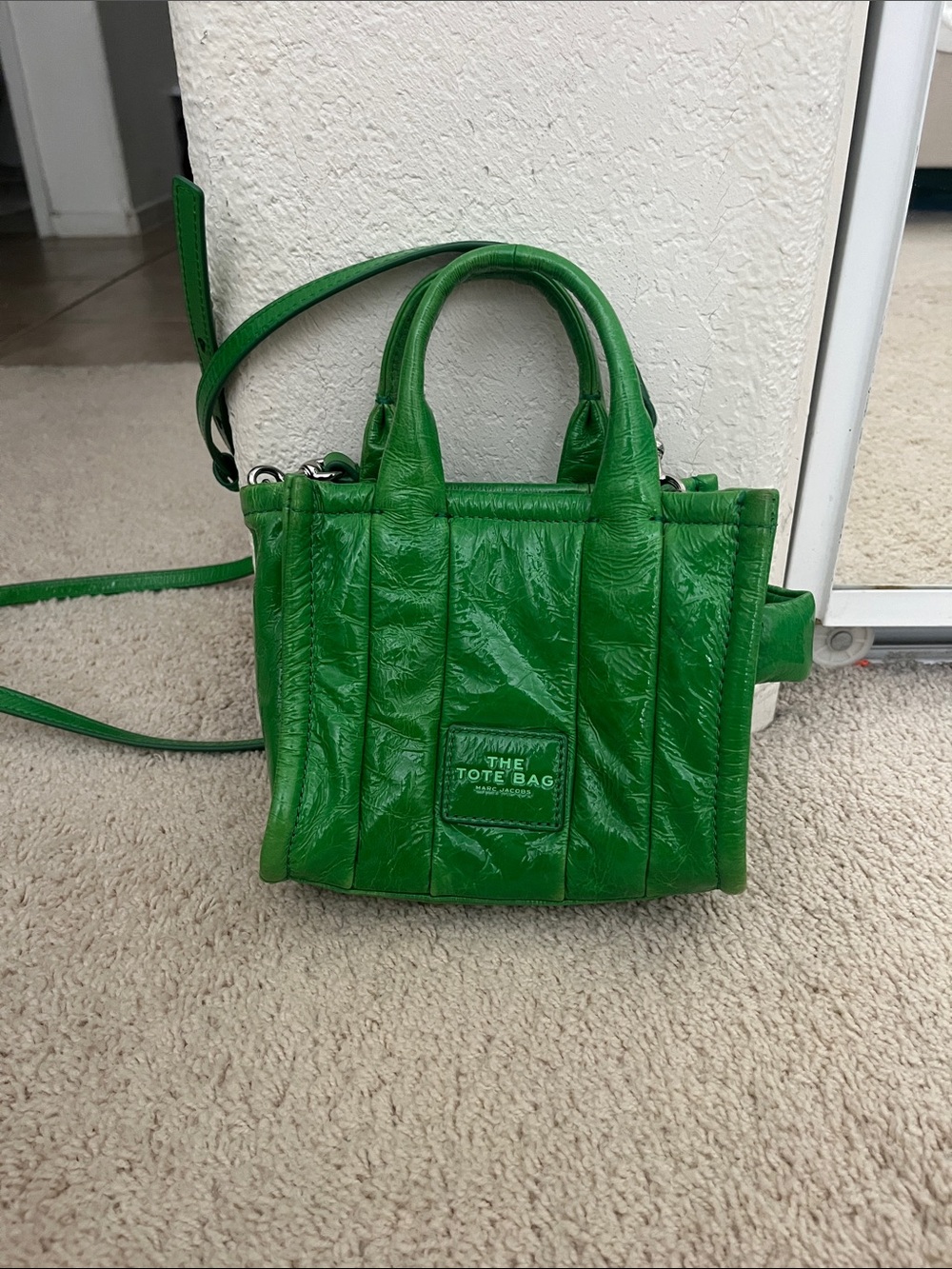 Marc Jacobs Bright Green Patent Tote Bag